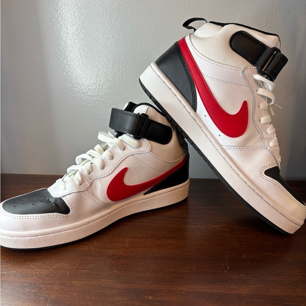 Nike White and Black with Ted Swoosh High-Top Sneakers